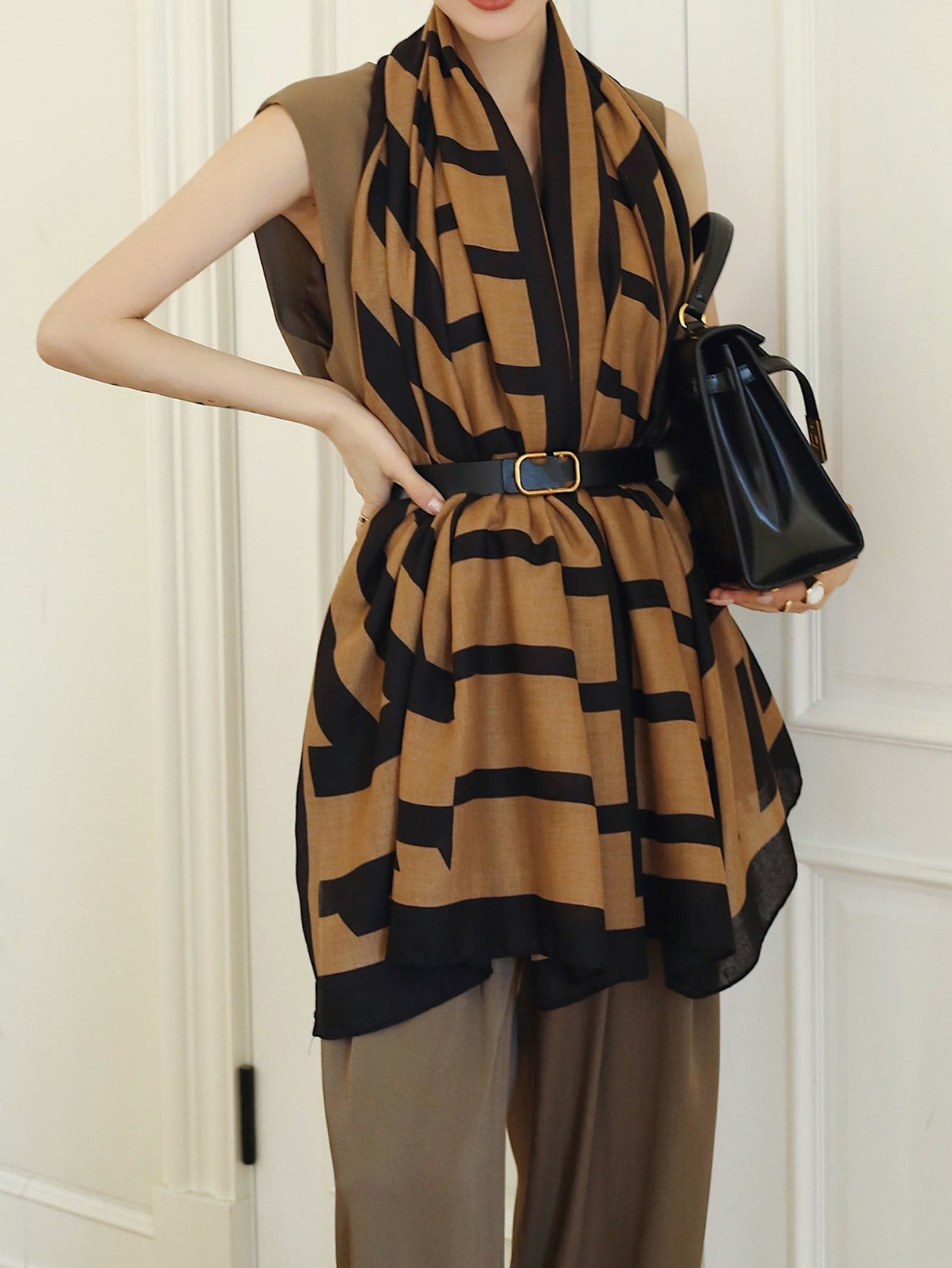 Buy SHEIN 1pc Striped Pattern Scarf in Pakistan