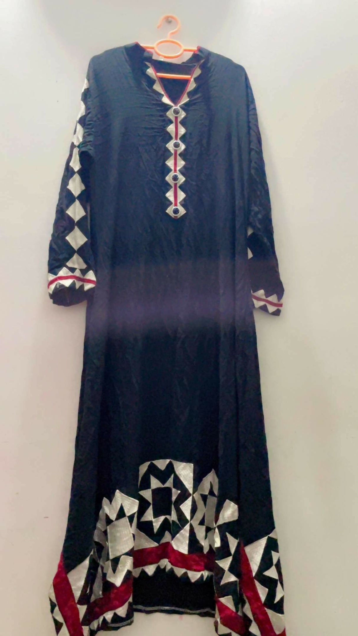 Black Long Shirt Style Kaftan | Women Locally Made Formals | XLarge | Preloved