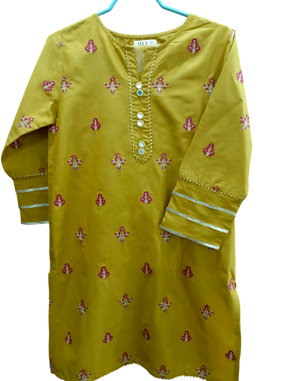 Ziva Mustard | Kids | Girls Shalwar Kameez | 13 to 14 Yrs | Worn Once