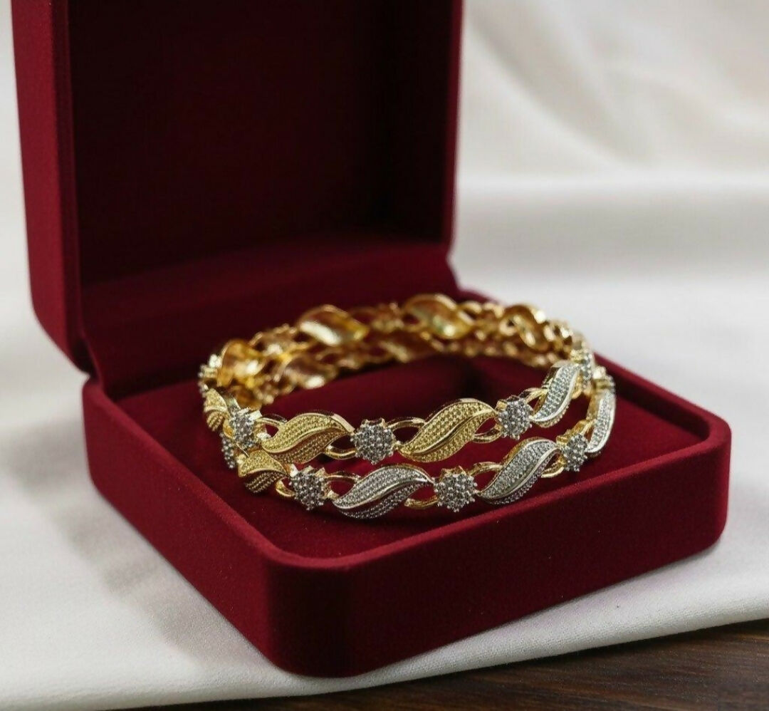 Round Flower/Leaf Bangles Set-00024 | Women Jewelry | Bangles/Bracelets | Brand New