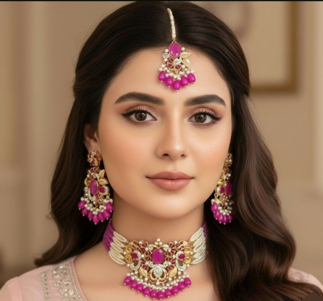 Oval/Flower Pearl Drop Choker Set-00261 | Women Jewelry | Wedding Jewelry & Sets | Brand New