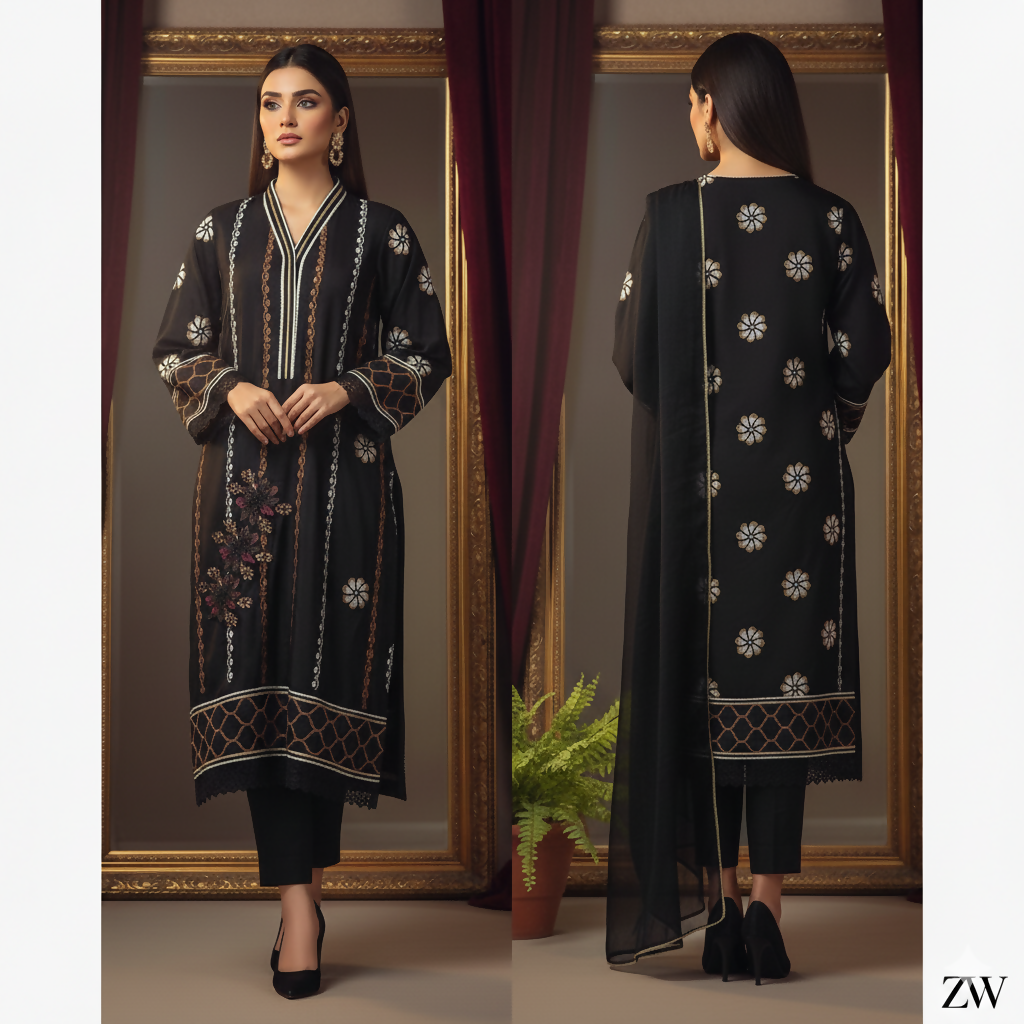 Block Print Black Dress | Women Locally Made Formals | Large | Brand New