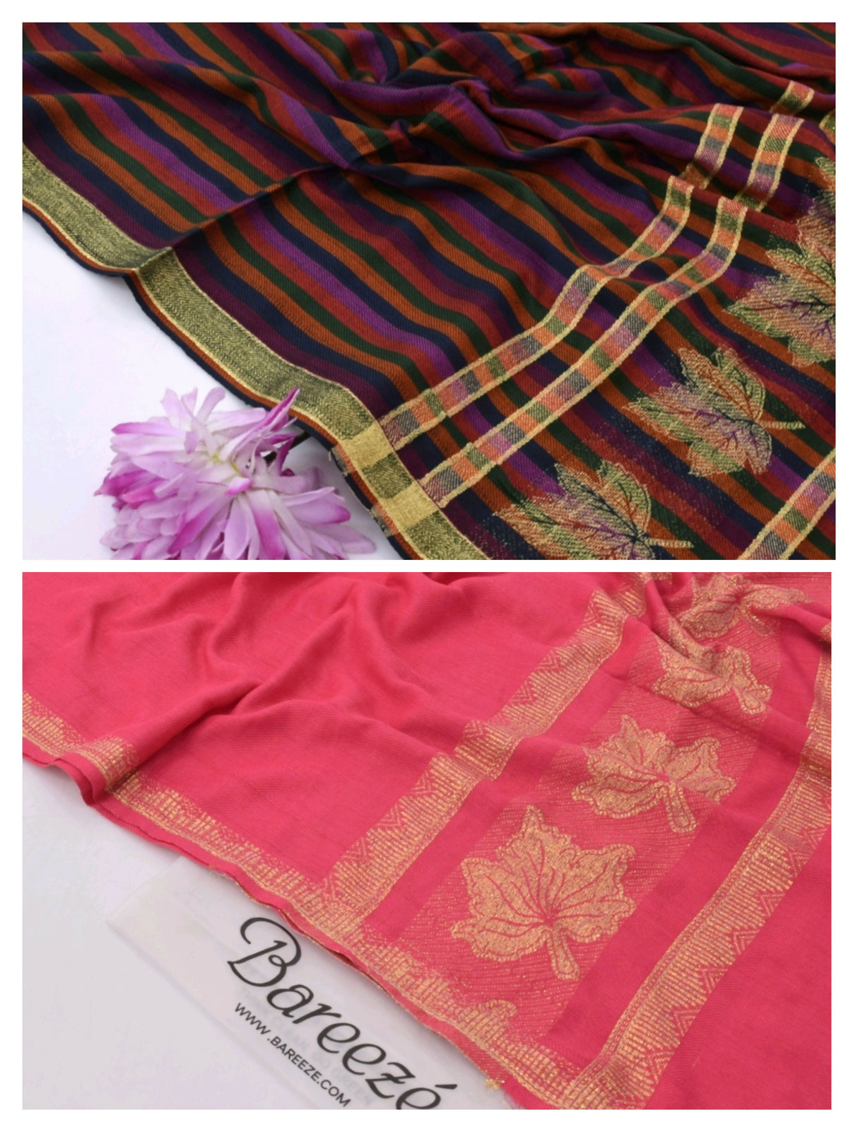 Pack of 2 Shawls | Pashmina Wool ShawlS | Women Sweaters & Jackets | Size: 2.5 x 1.25 Yards | New