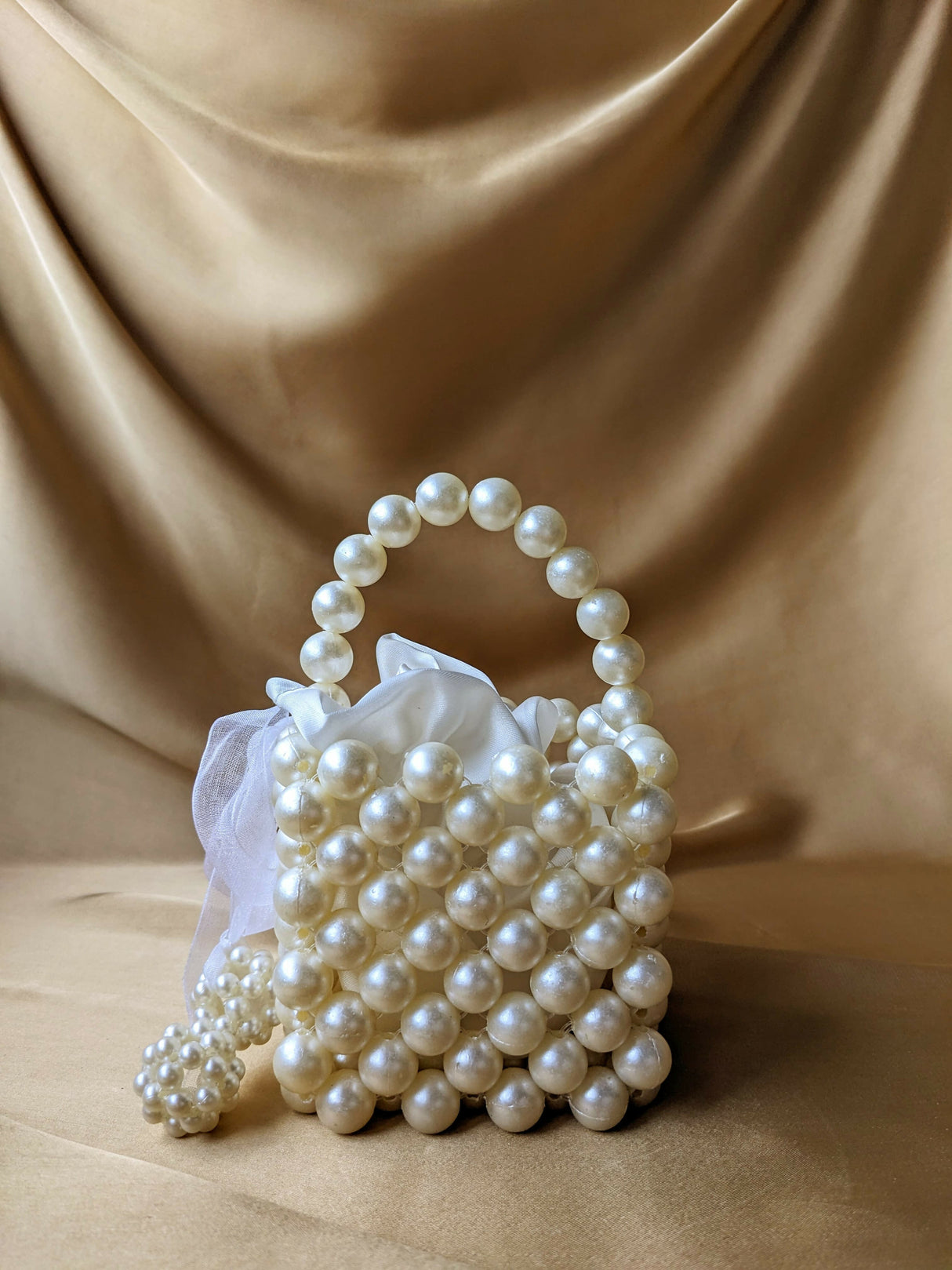 Bucket Pearl Beaded Bag | Women Bags | Size : 7x4 | New