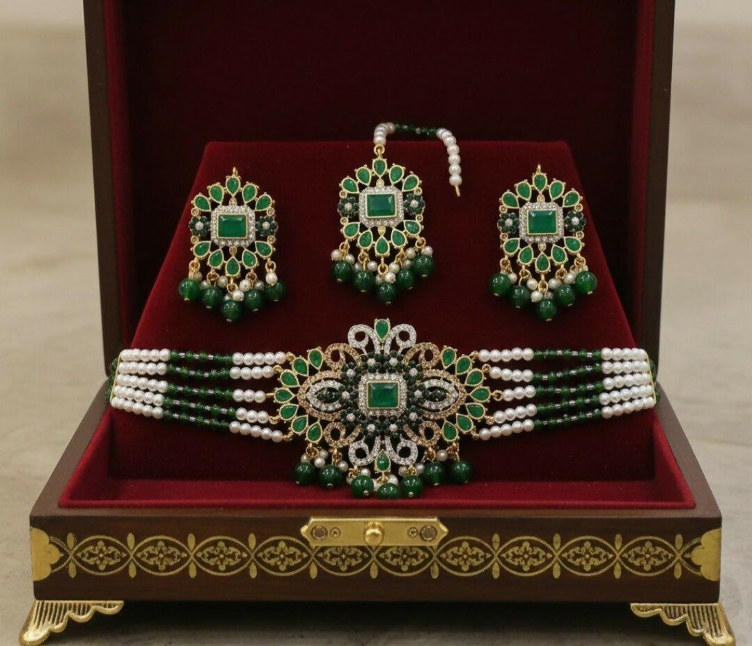 Flower Tear Pearl Drop Choker Set-00258 | Women Jewelry | Wedding Jewelry & Sets | Brand New