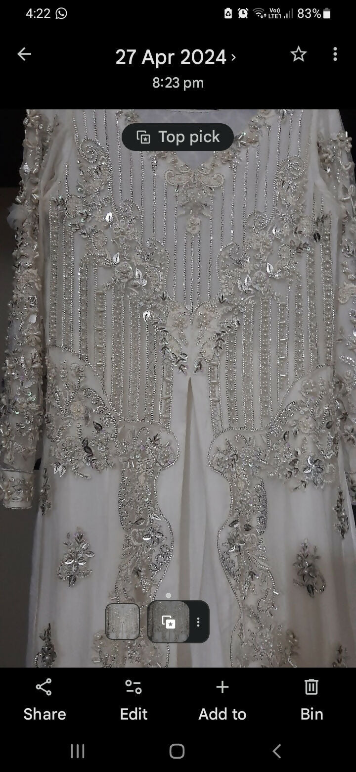 Beautiful White Fancy Dress | Women Locally Made Formals | White | Small | Worn Once