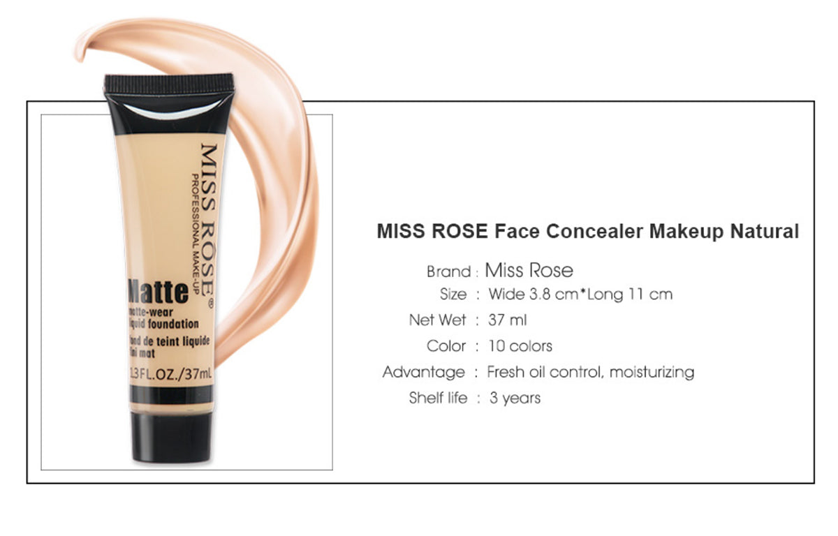 Buy Miss Rose Concealer Purely Foundation And Blender - 3 Pcs Set in Pakistan
