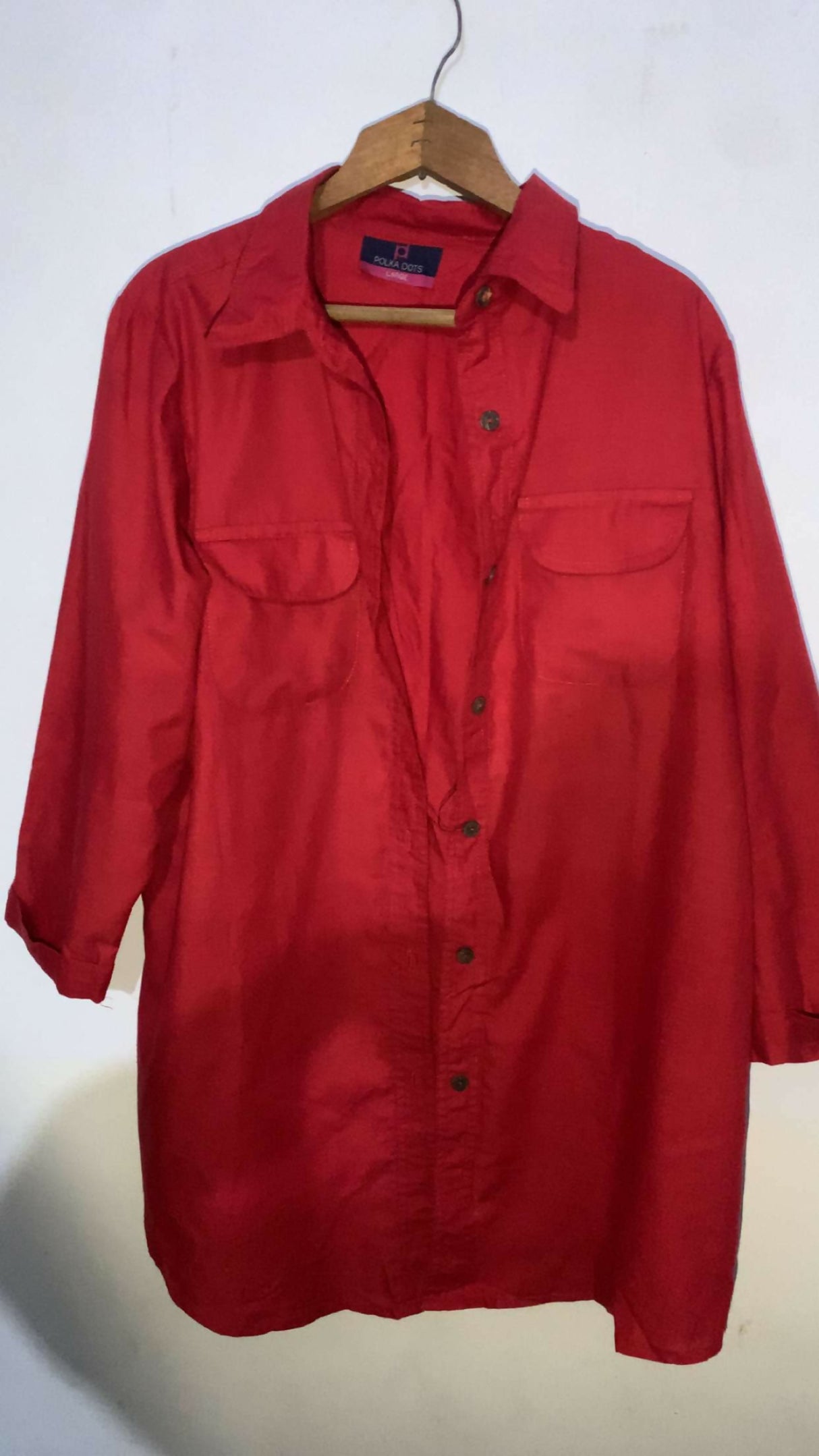 Polka dot Maroon Stylish Western Top | Women Tops & Shirts | Large | Preloved