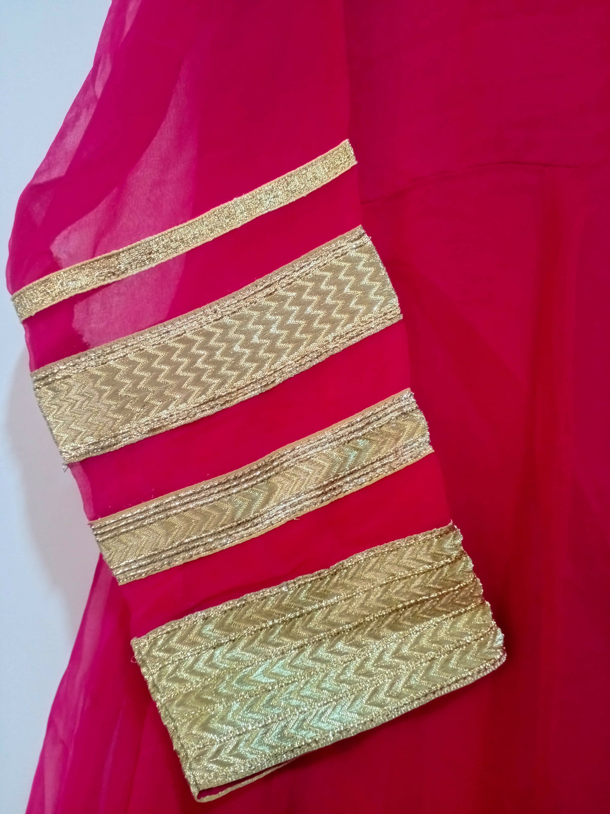 Shocking pink Chiffon Frock | Women Frocks & Maxis | X Large | Preloved