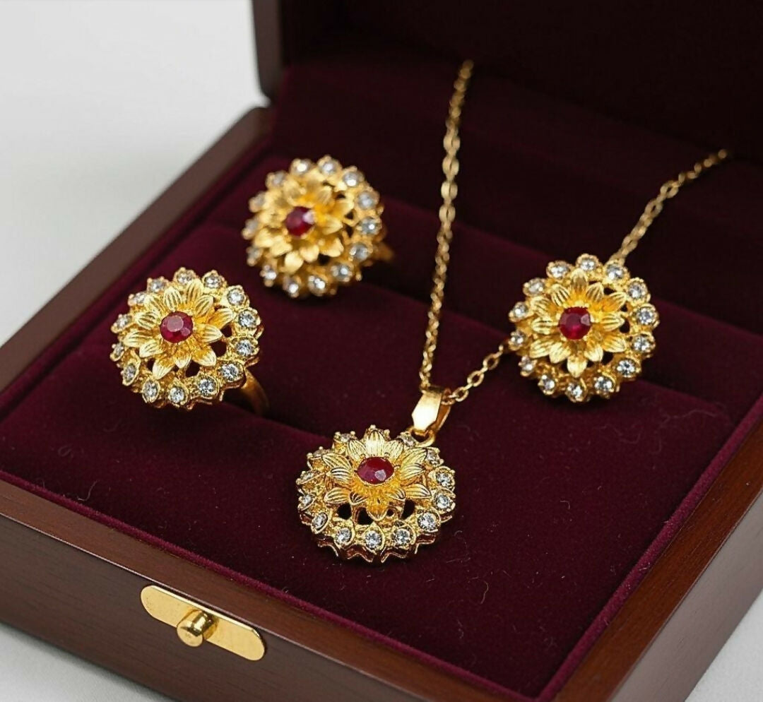 Flower Pendant Set-00266 | Women Jewelry | Necklaces & Pendants | Brand New