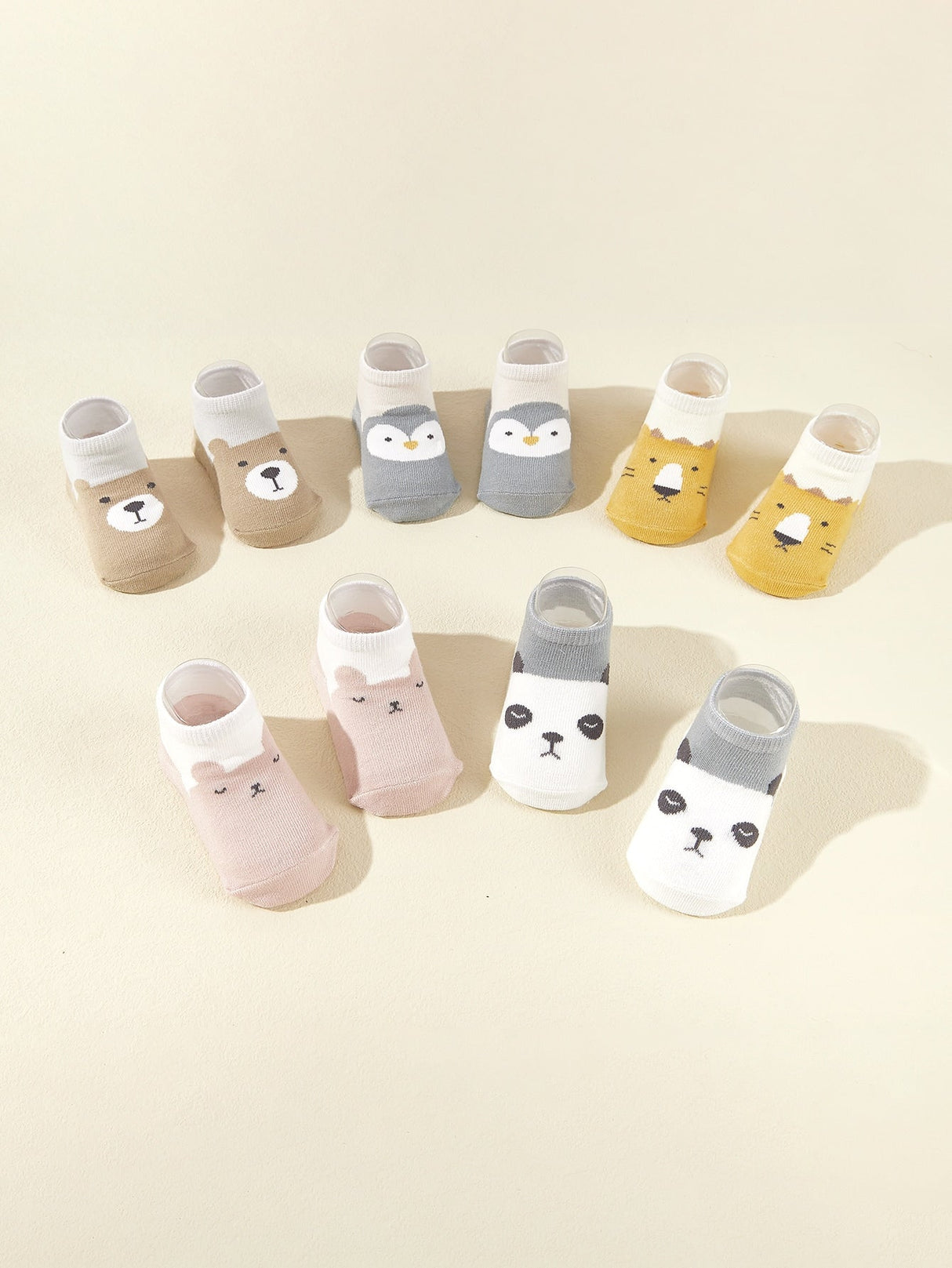 Buy SHEIN 5pairs Baby Cartoon Animal Print Floor Socks in Pakistan