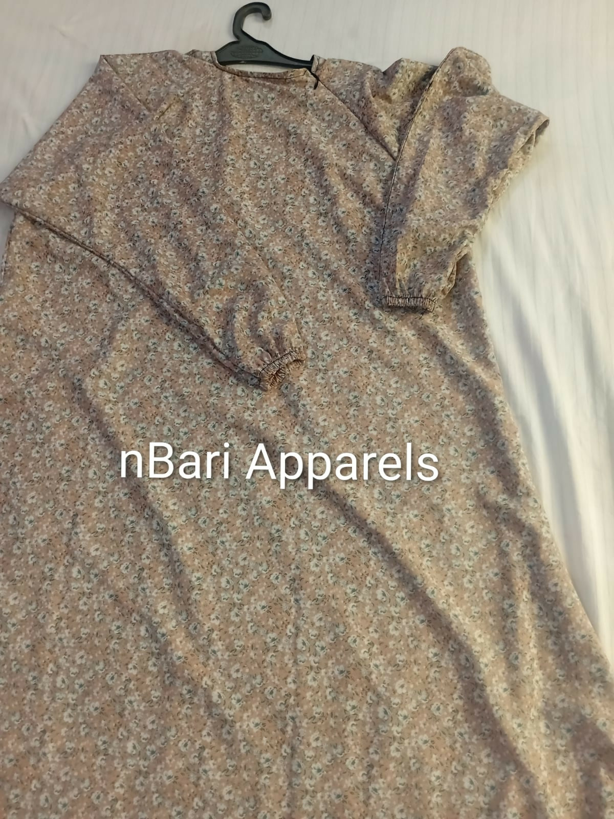 Beige Printed Maxi Abaya | Women Accessories | Medium | New