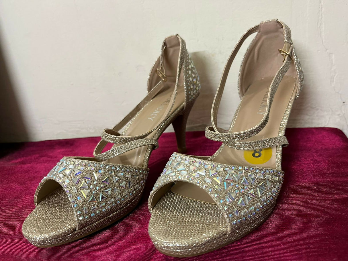 Delicacy(USA) | Fancy Gold Heels | Women Shoes | Size: 8 | New
