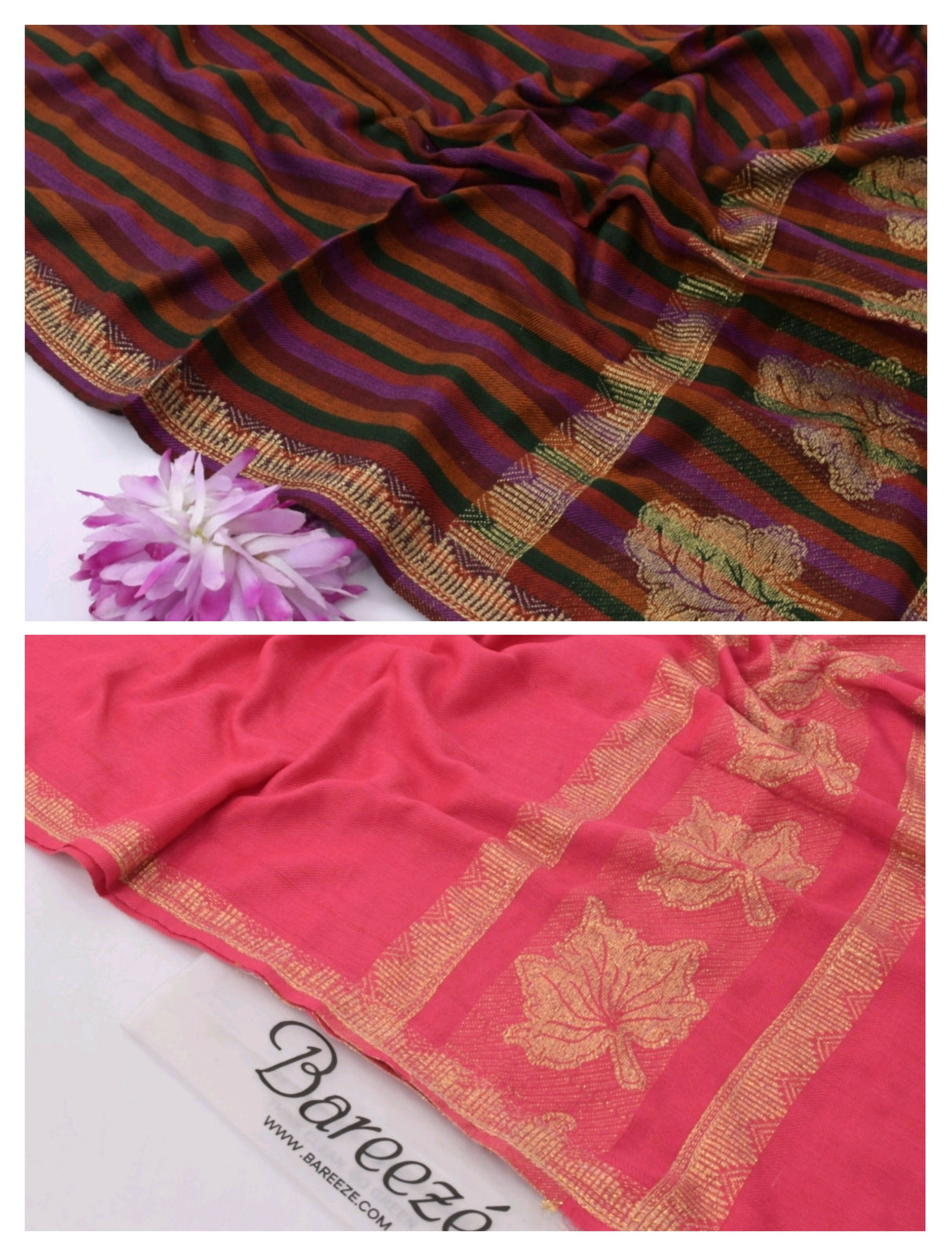 Pack of 2 Shawls | Pashmina Wool ShawlS | Women Sweaters & Jackets | Size: 2.5 x 1.25 Yards | New