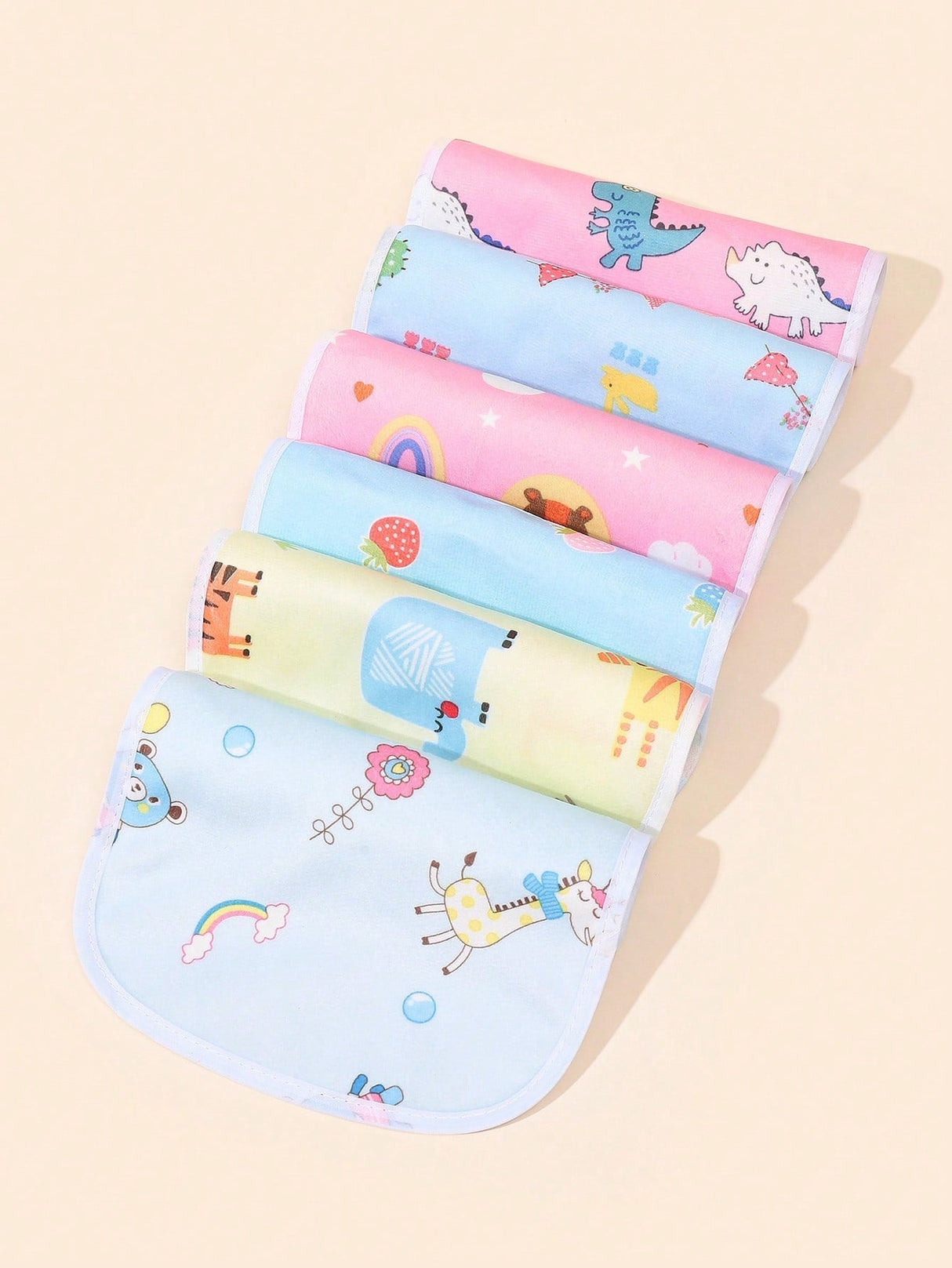 Buy SHEIN 6pcs Baby Cartoon Rabbit & Dinosaur Pattern Bib For All Season in Pakistan