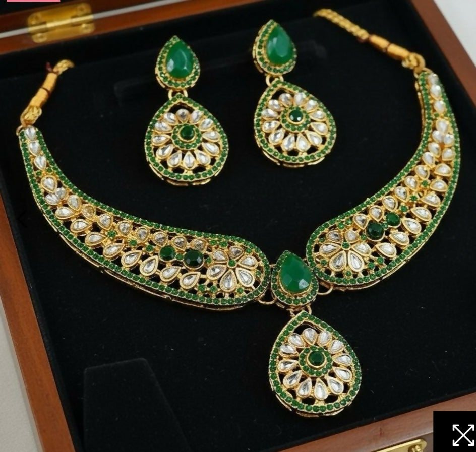 Flower tear drop necklace set-00018 | Women Jewelry | Brand New