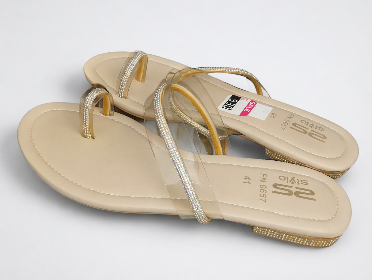 Stylo | Embellished Chappal | Sandals & Flats | Size:41 | Brand New
