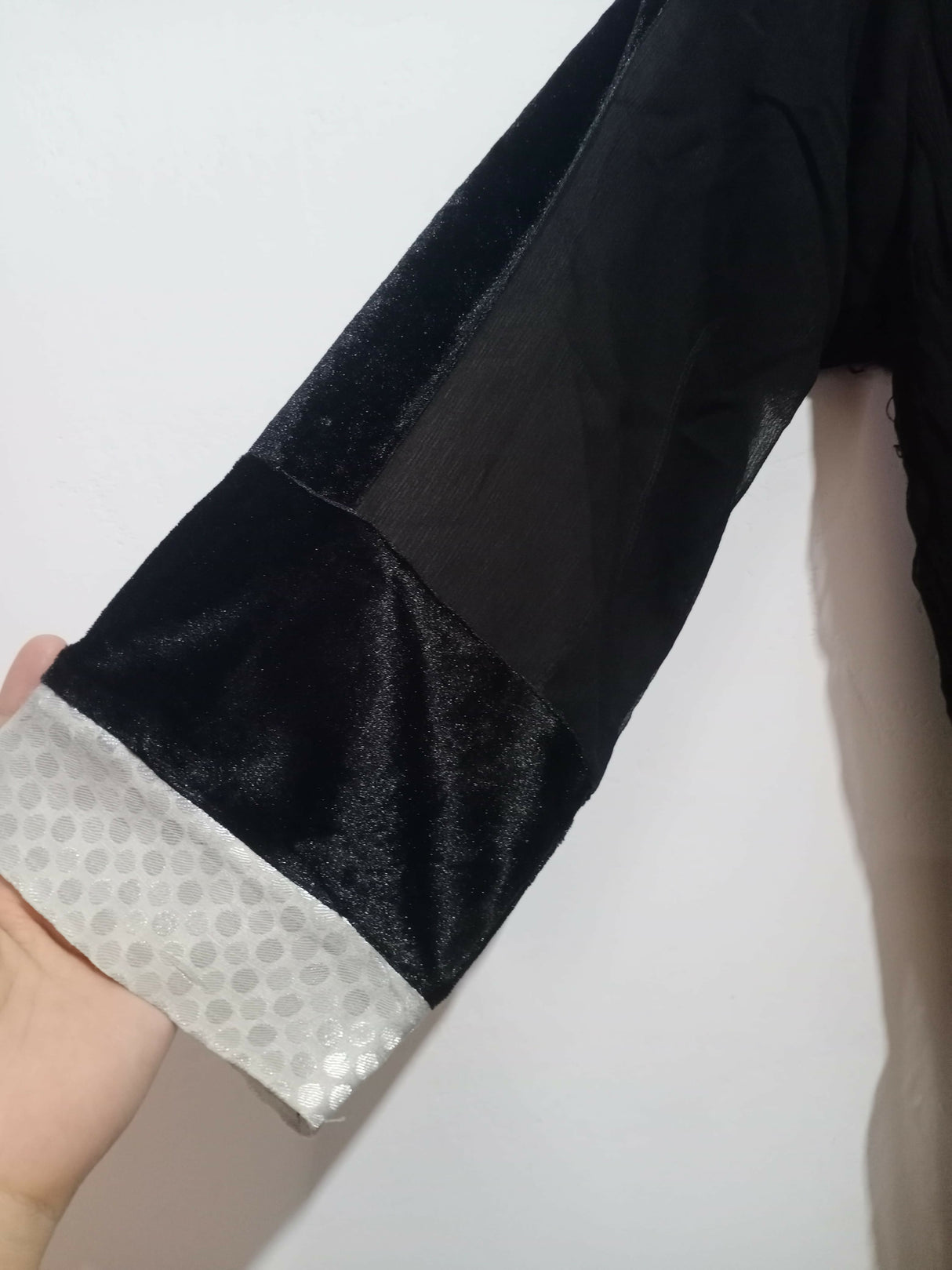 Black chiffon Long frock with velvet | Women Locally Made Formals | Large | Preloved