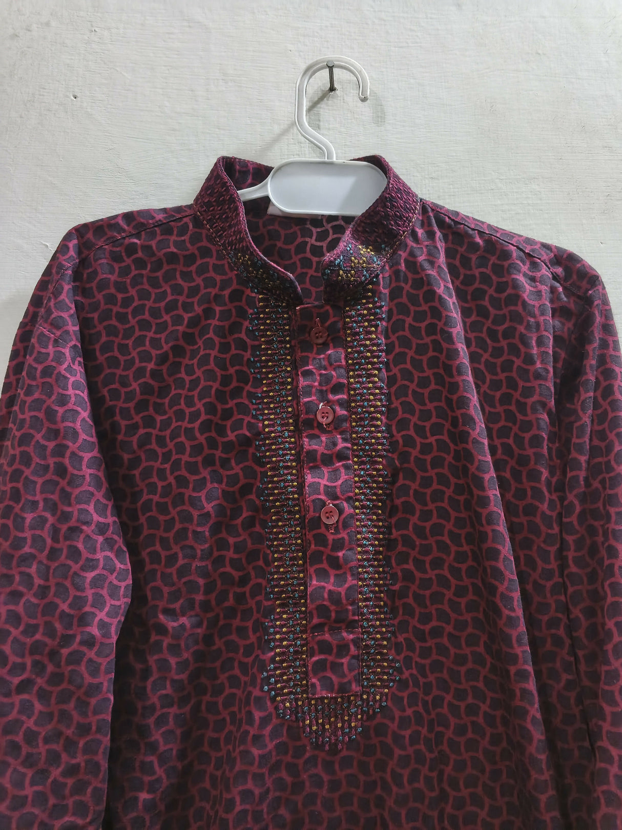 Boys Maroon Embroidered Kurta | Boys Shalwar Kameez | Size:28 | Worn Once