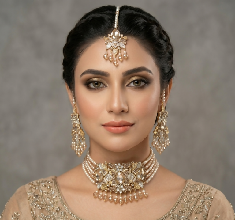 Oval Pearl Drop Choker Set-00277 | Women Jewelry | Wedding Jewelry & Sets | Brand New