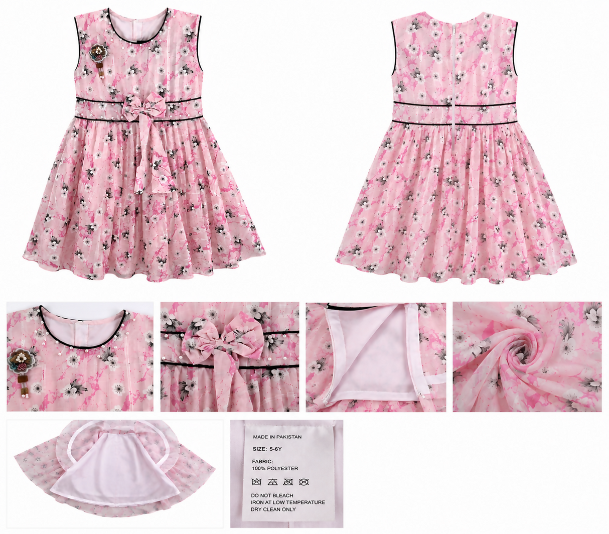Pink Floral Party Dress | Kids | Girls Skirts & Dresses | 9 to 10 Yrs | Pink | Preloved