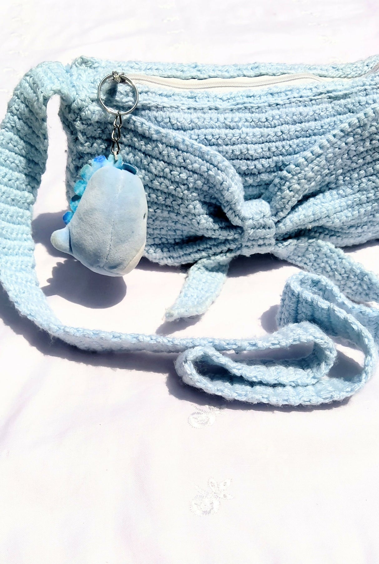 Sky Blue Crochet Bag | Women Bags | Medium | New