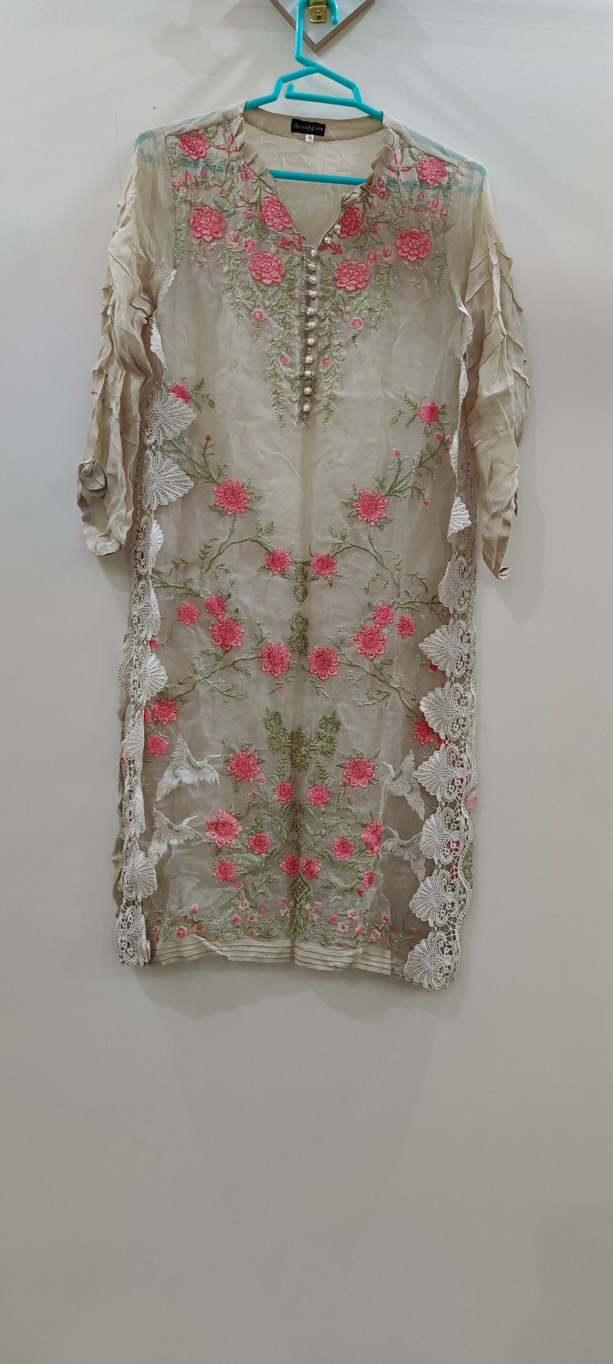 Agha Noor | Women Branded Kurta | Pink | Small | Worn Once