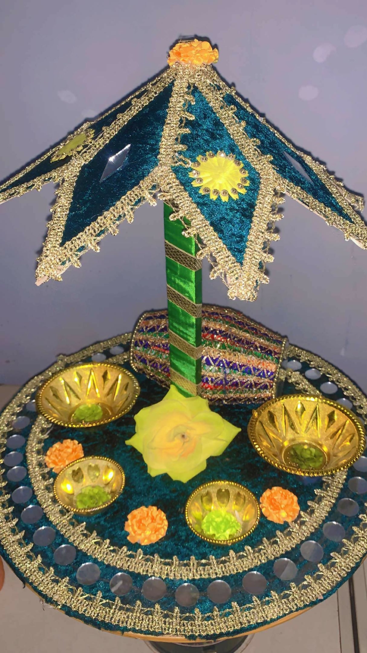 Mayon Rasam Thali Wedding props Fancy Mehndi Plate| Handmade | Decorative Mehndi Thali/Platter | Preloved