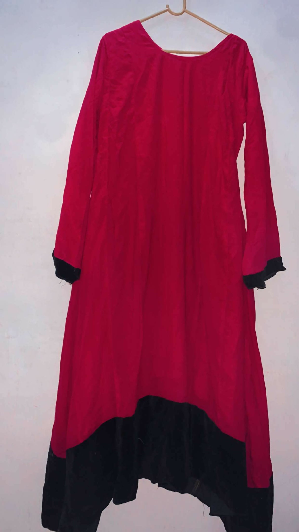Crimson & Black Modest Maxi | Women Frocks & Maxis | Medium | Preloved