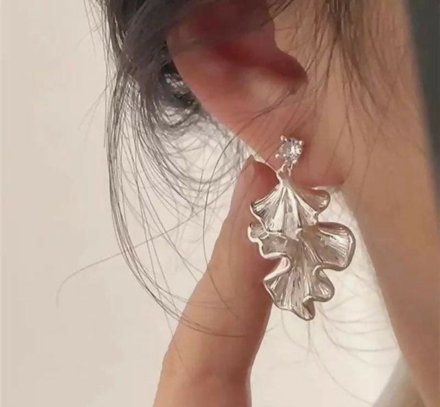 Double Leaf Drop Earrings-00688 | Women Jewelry | Earrings | Brand New