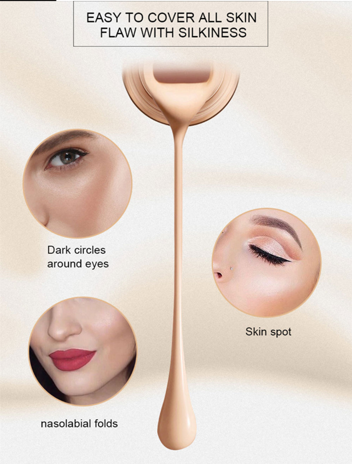Buy Miss Rose Concealer Purely Foundation And Blender - 3 Pcs Set in Pakistan