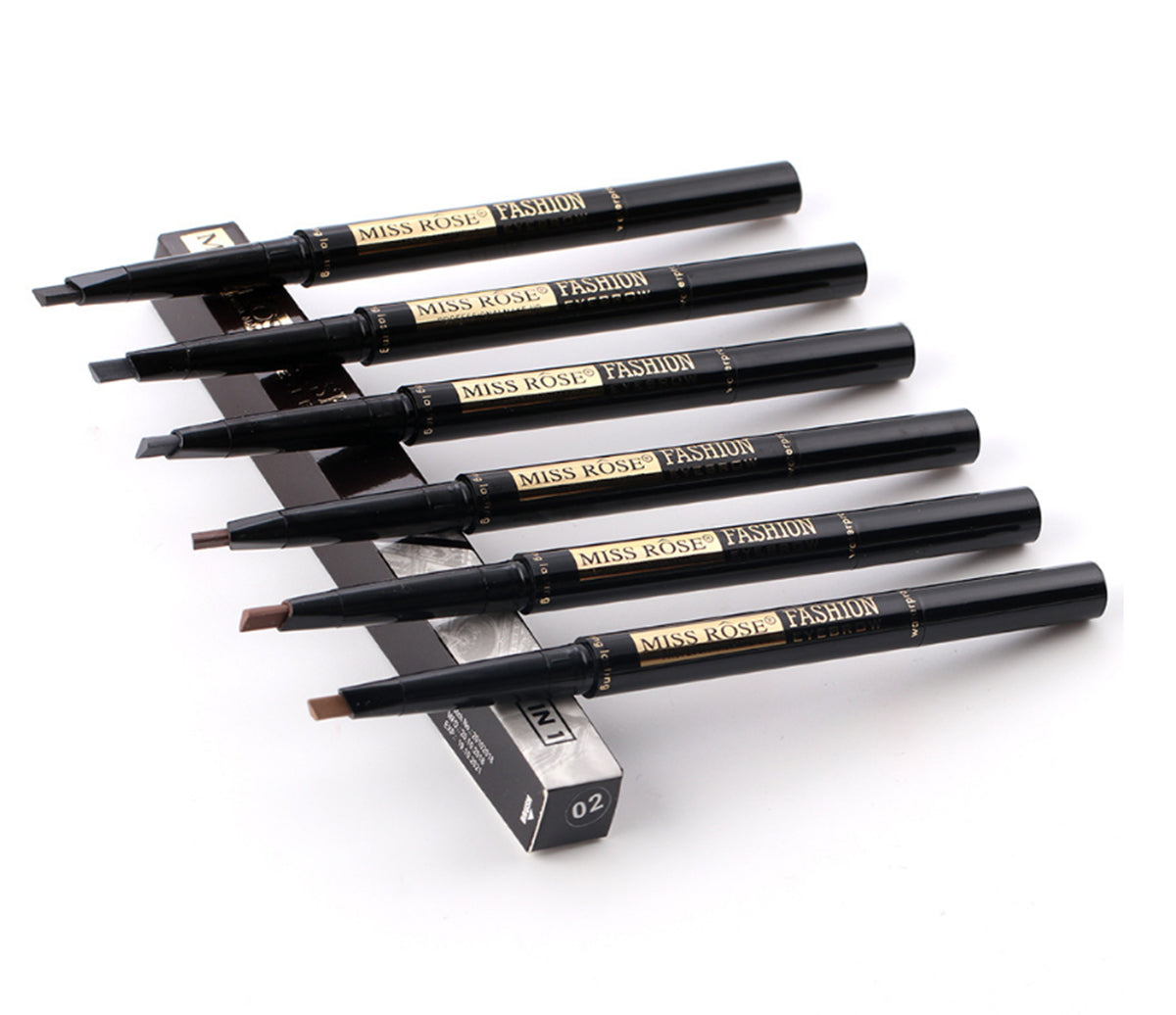 Buy Miss Rose 2 in 1 Double Head Long Lasting Waterproof Eye Brow Pencil & Brush in Pakistan