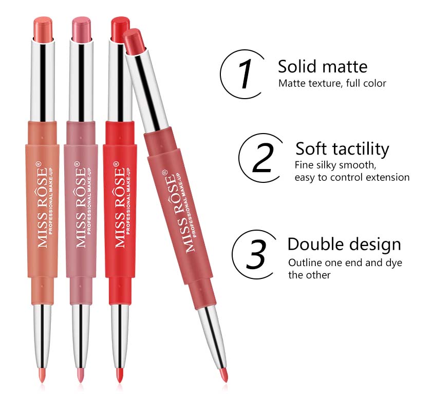 Buy Miss Rose High Pigment 2 In 1 Lip Liner + Lipstick in Pakistan