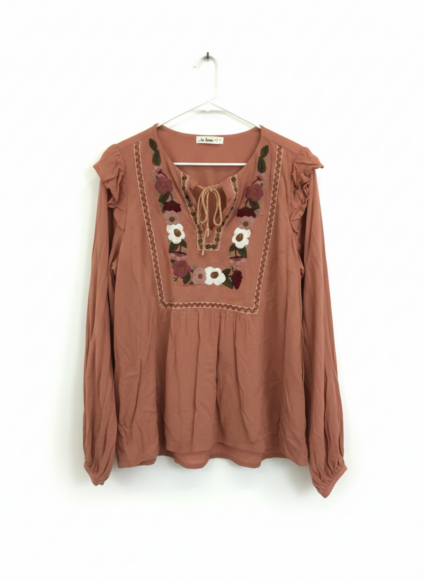 Embroidered Short Shirt | Women Locally Made Kurta | Medium | Preloved