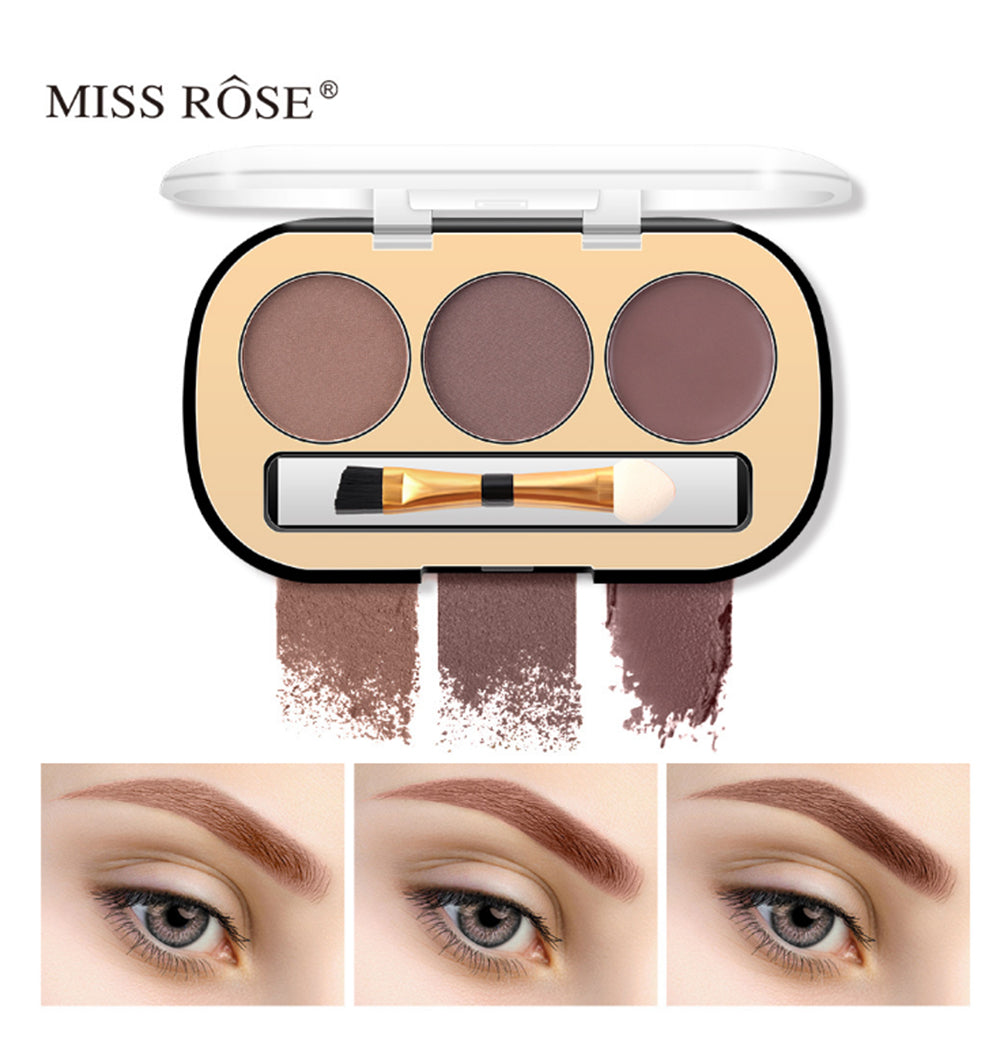 Buy Miss Rose 3 Color Long Lasting Waterproof Eyebrow Powder in Pakistan
