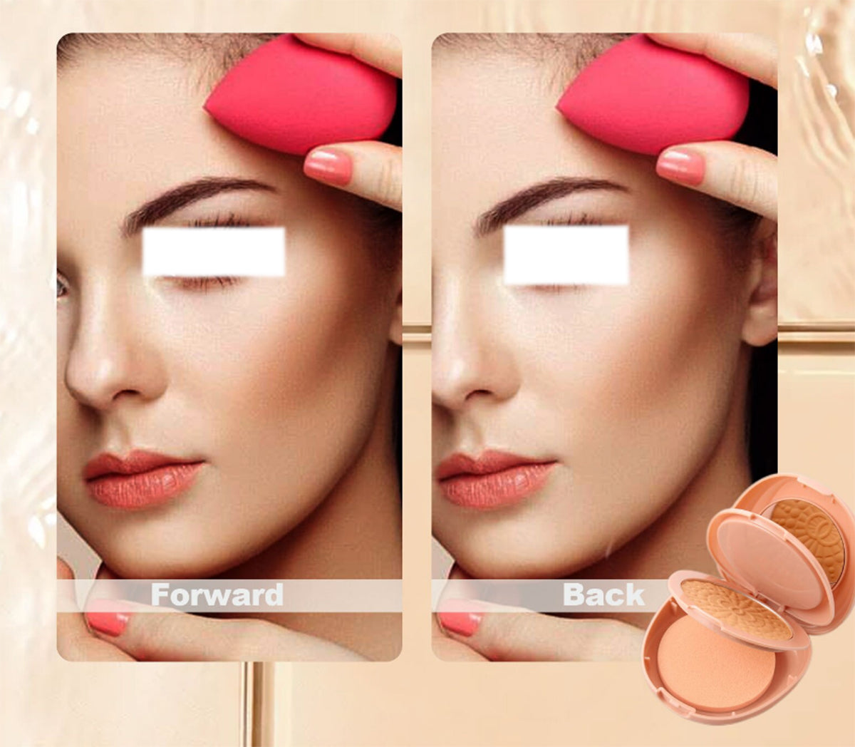 Buy Miss Rose 3 in 1 2 Color Setting Transparent Pressed Compact Powder in Pakistan