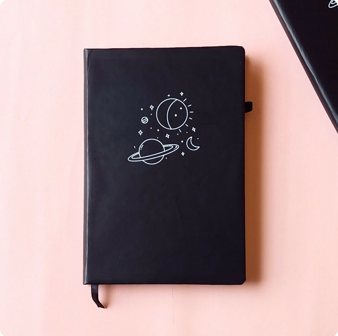 Minimalistic Space Doodle Black Journal Dotted Pages | For Your Home | Books | New