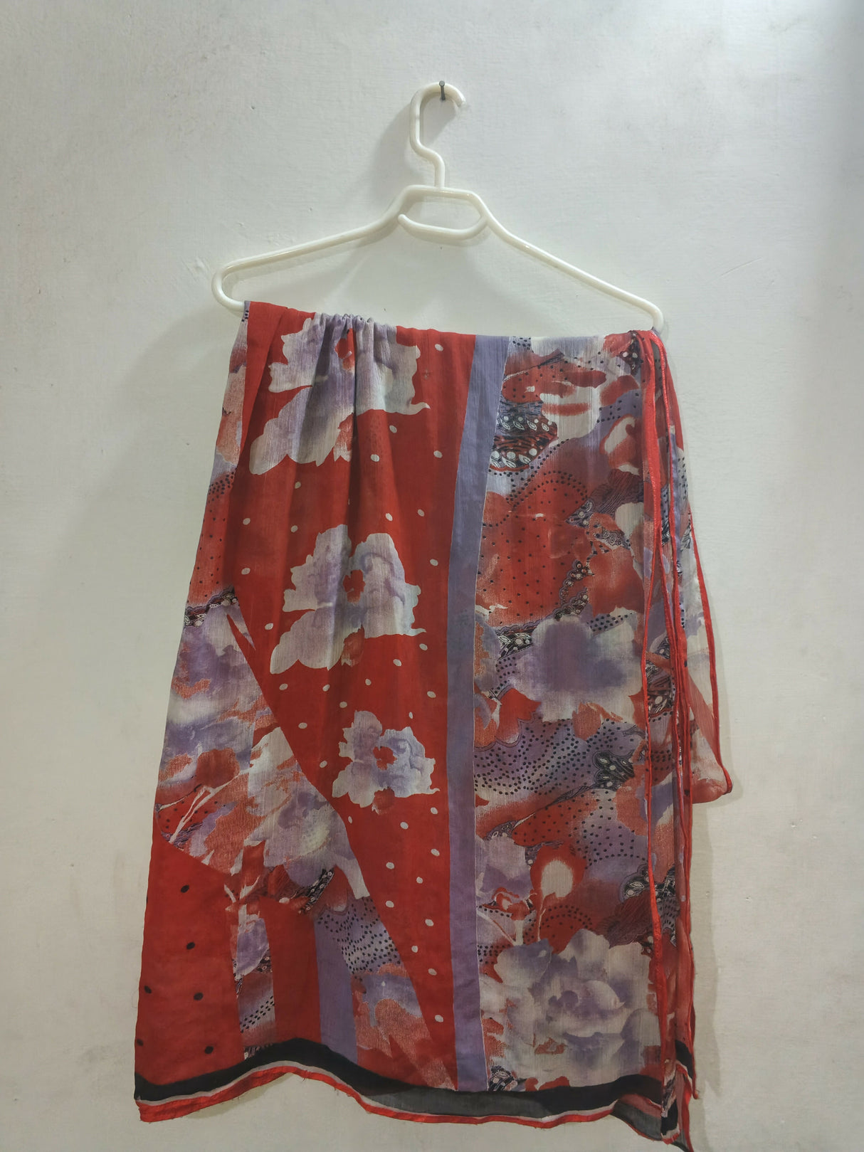 Beautiful Red Chiffon Duppata | Women Accessories | Duppata | Large | Worn Once