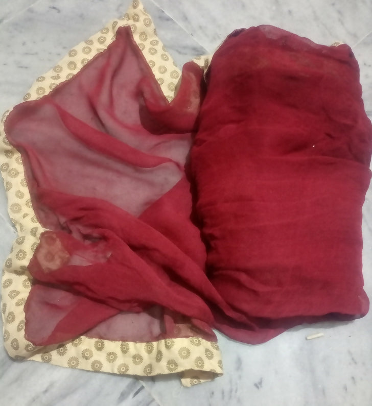 Maroon Mixed chiffon Dupatta | Women Accessories | Size: 2 Yards | New
