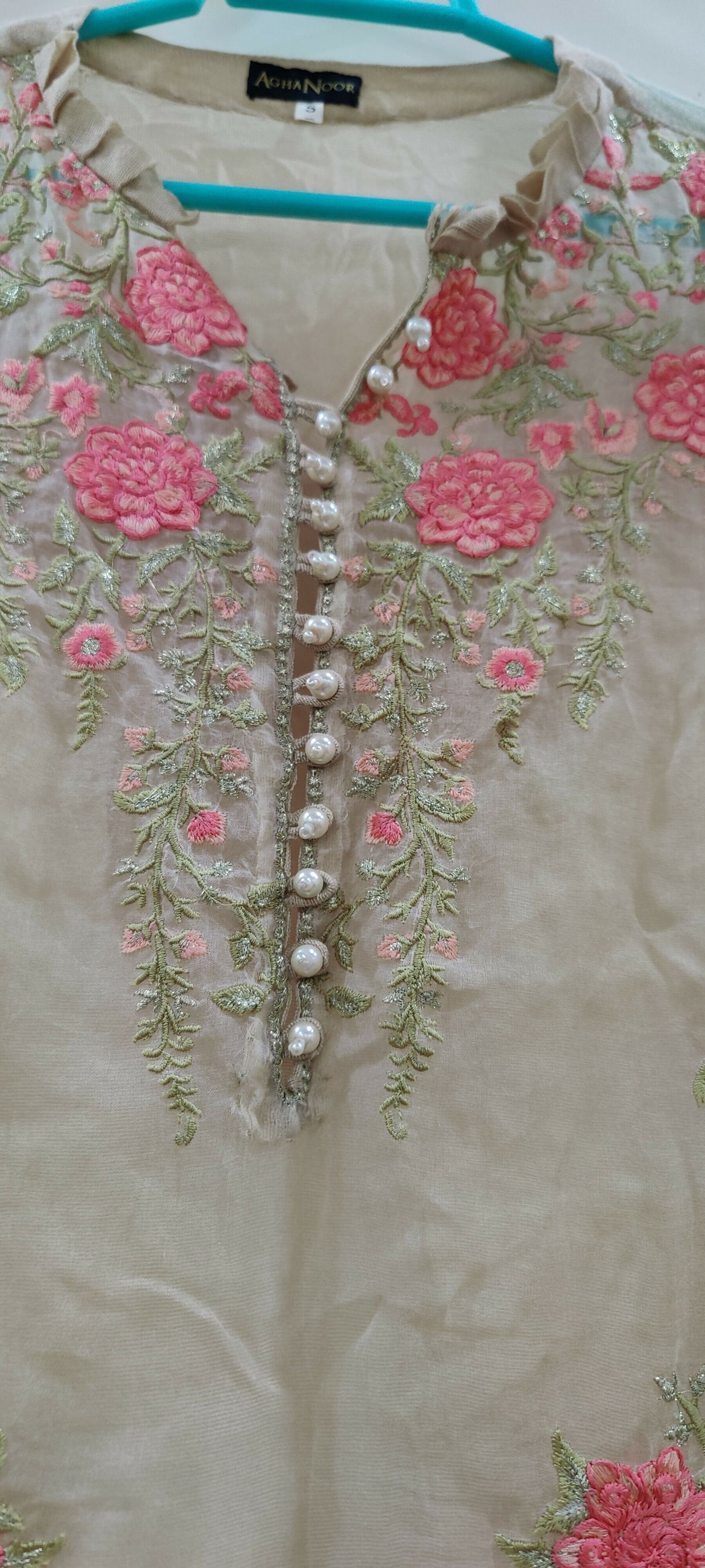 Agha Noor | Women Branded Kurta | Pink | Small | Worn Once