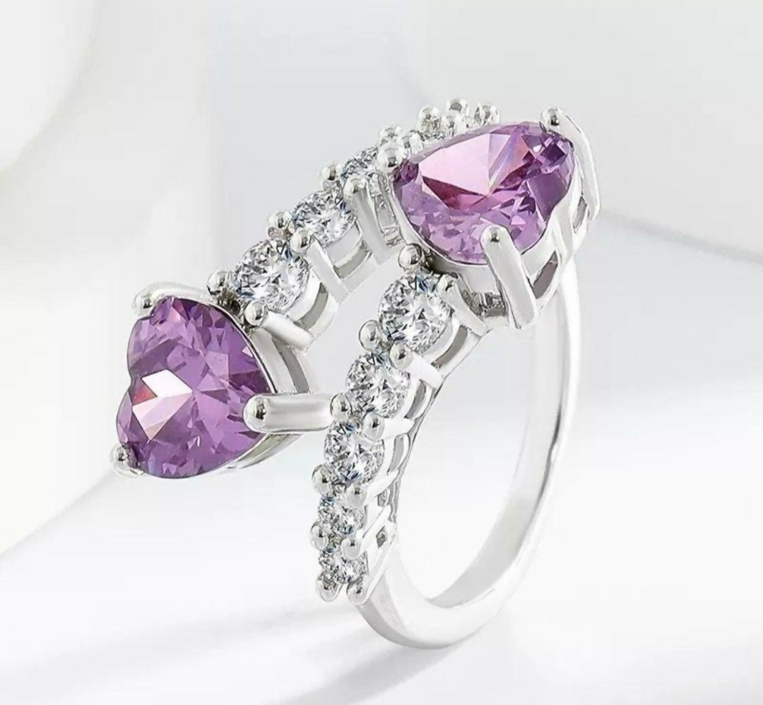 Round Heart Stone Ring Adjustable-00822 | Women Jewelry | Rings | Brand New