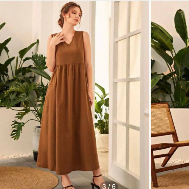SHEIN | Brown long dress | Women Skirts & Dresses | Size: 8 | Worn Once