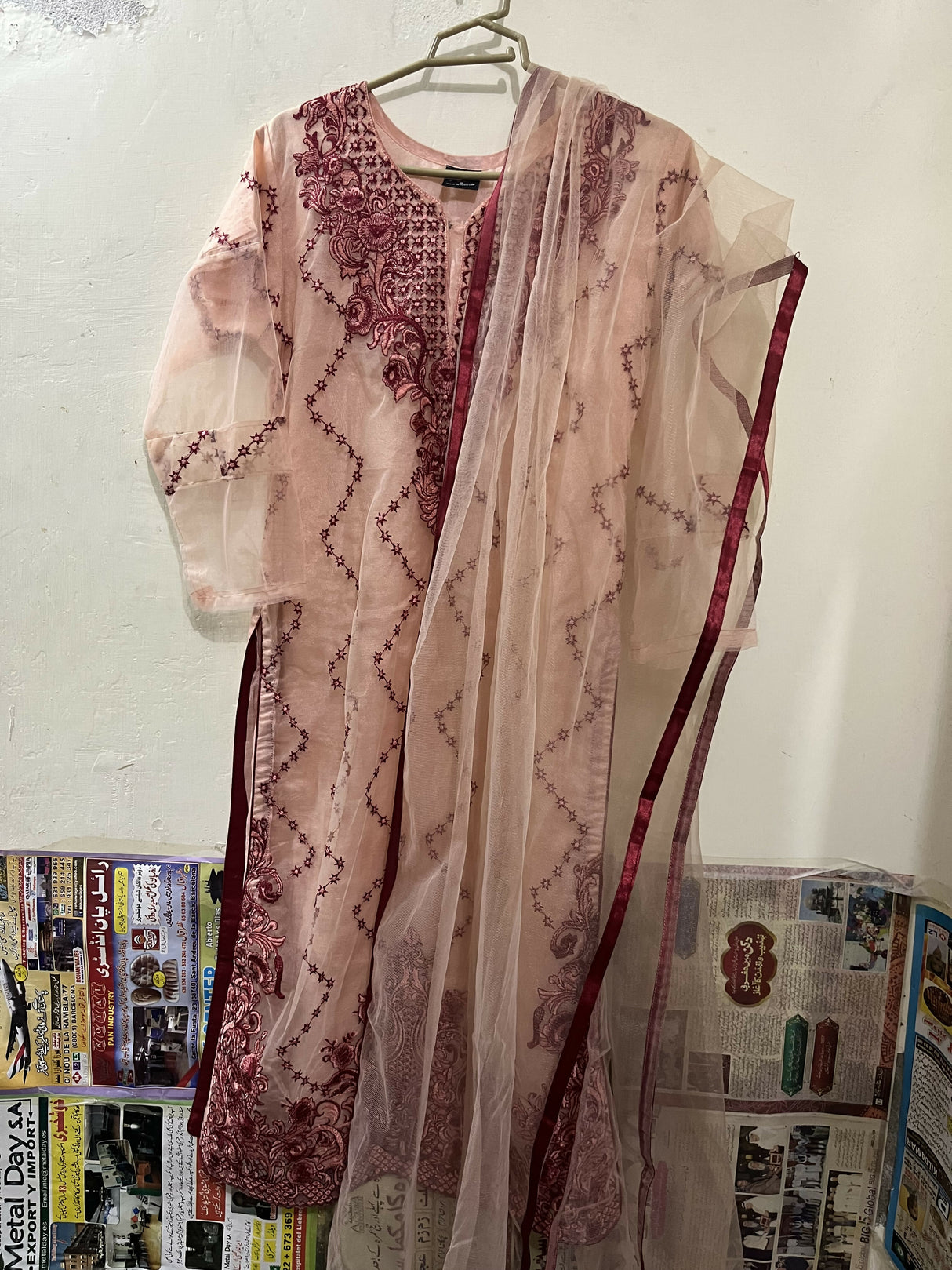 Shaposh | 2-PC Net Embroidered Suit| Women Branded Formals | Small | New