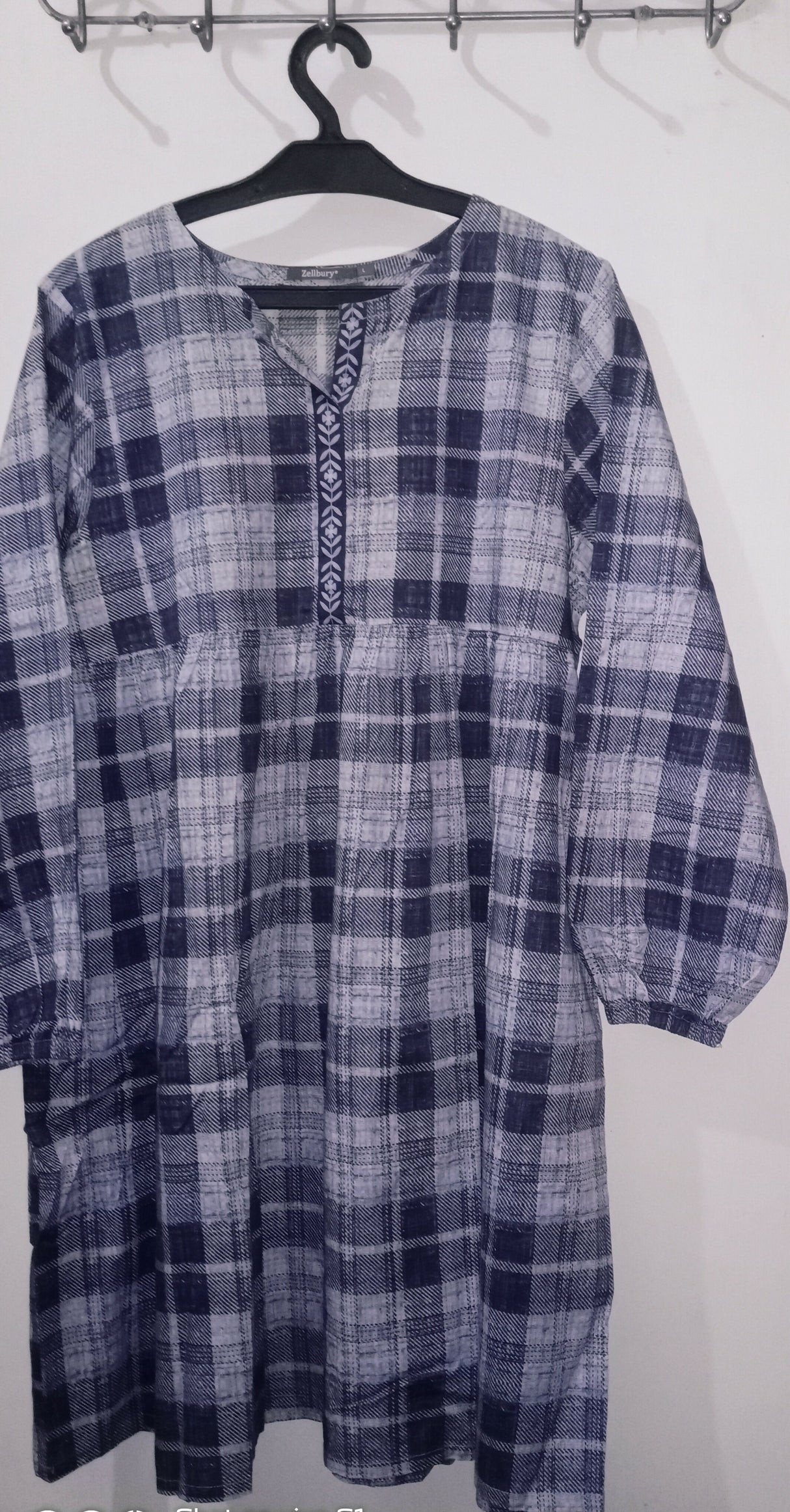 Blue Check Top | Women Tops & Shirts | Large | Worn Once
