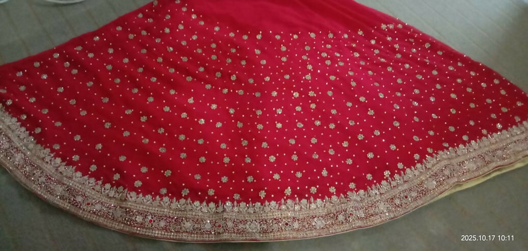 Red Beautiful Baraat Lehnga | Women Bridals | Medium | Worn Once