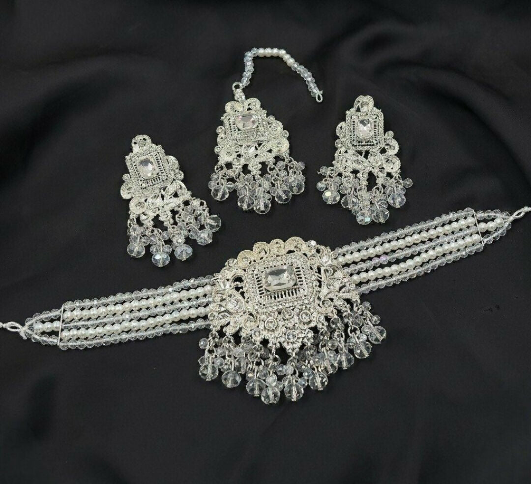 Rectangle Flower Choker Set-00263 | Women Jewelry | Wedding Jewelry & Sets | Brand New