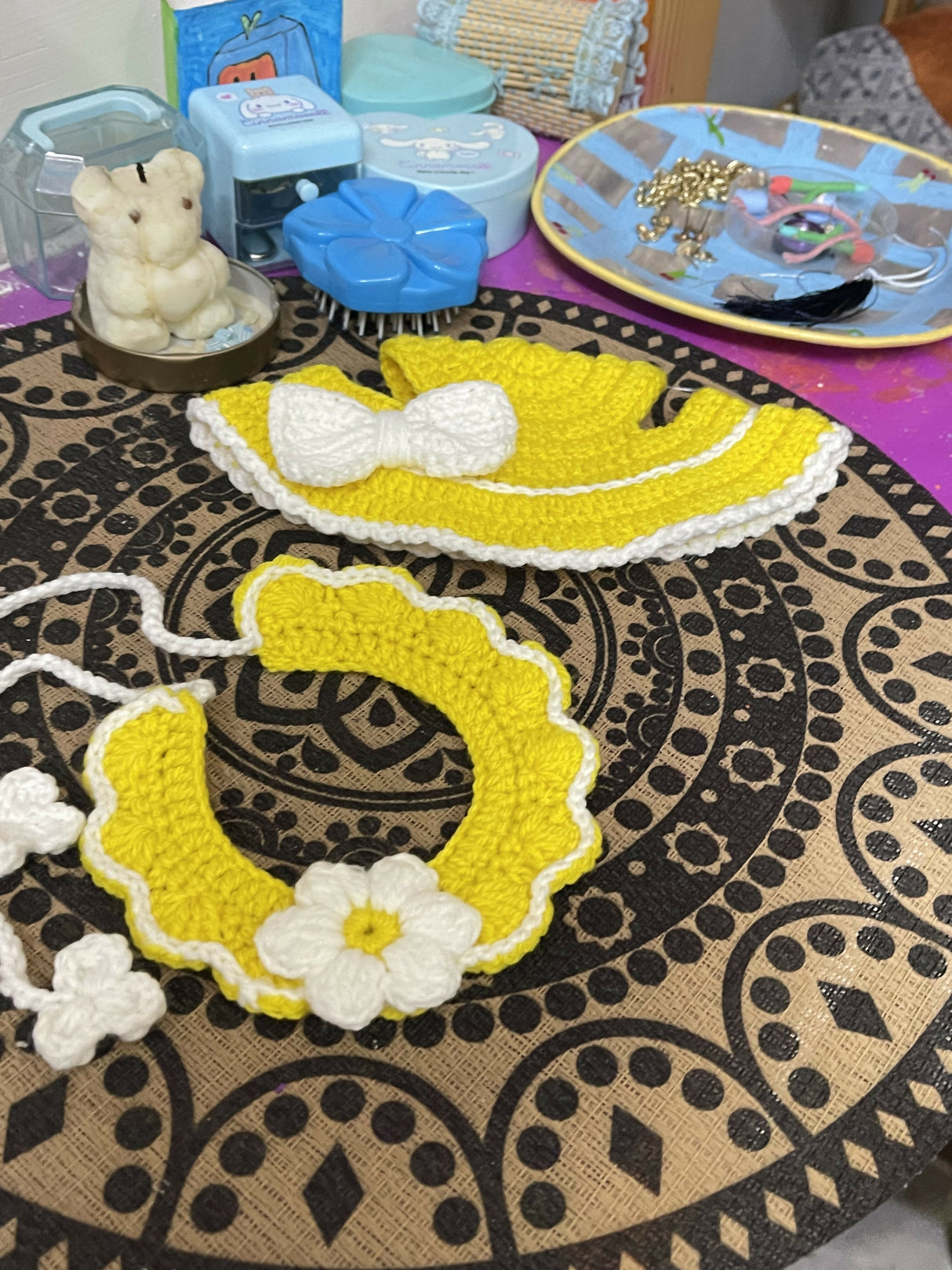 Copy of Cat Bonnet & Collar Set | Handmade | Small & Large | Brand New