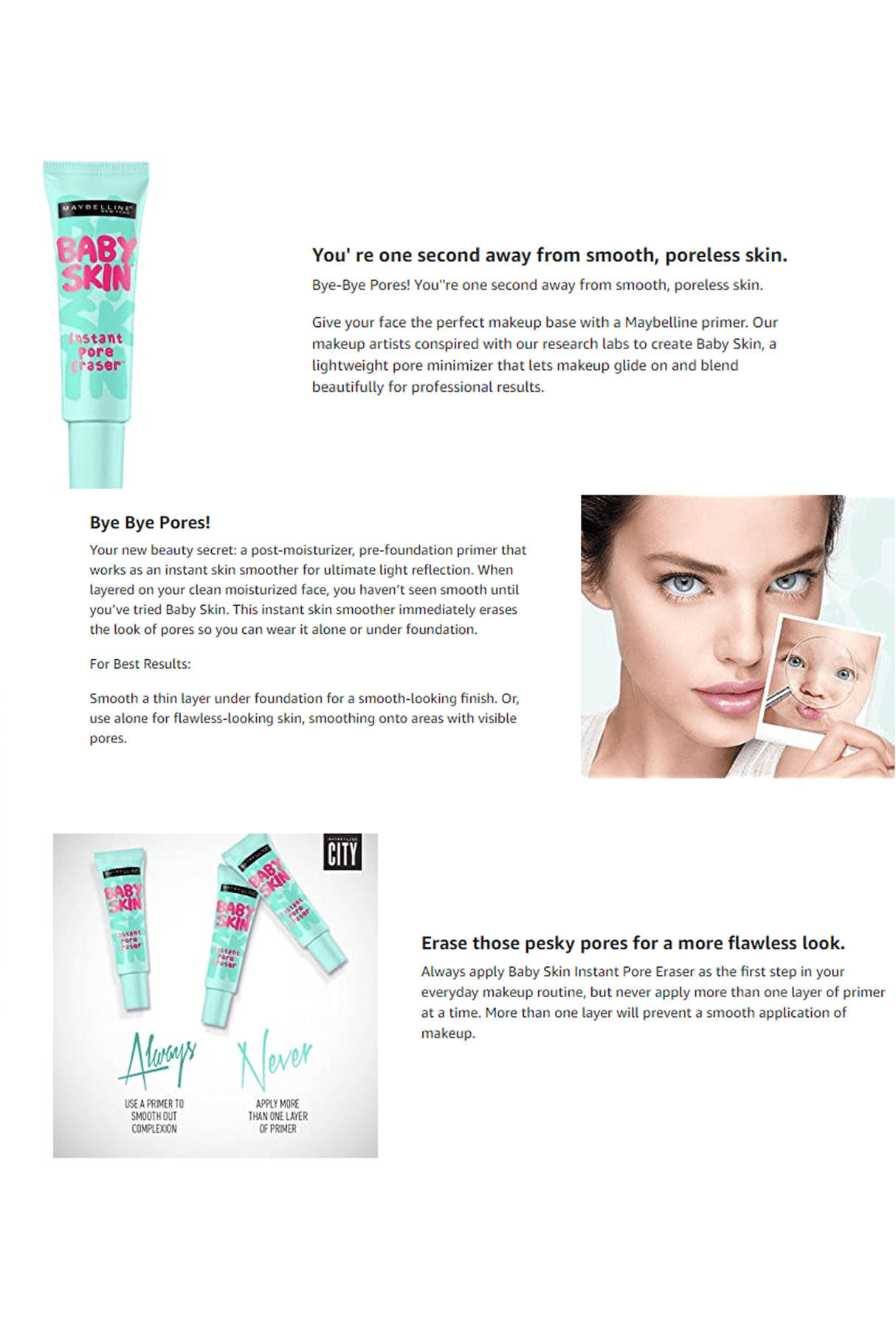 Buy Maybelline Baby Skin Instant Pore Eraser Prime in Pakistan