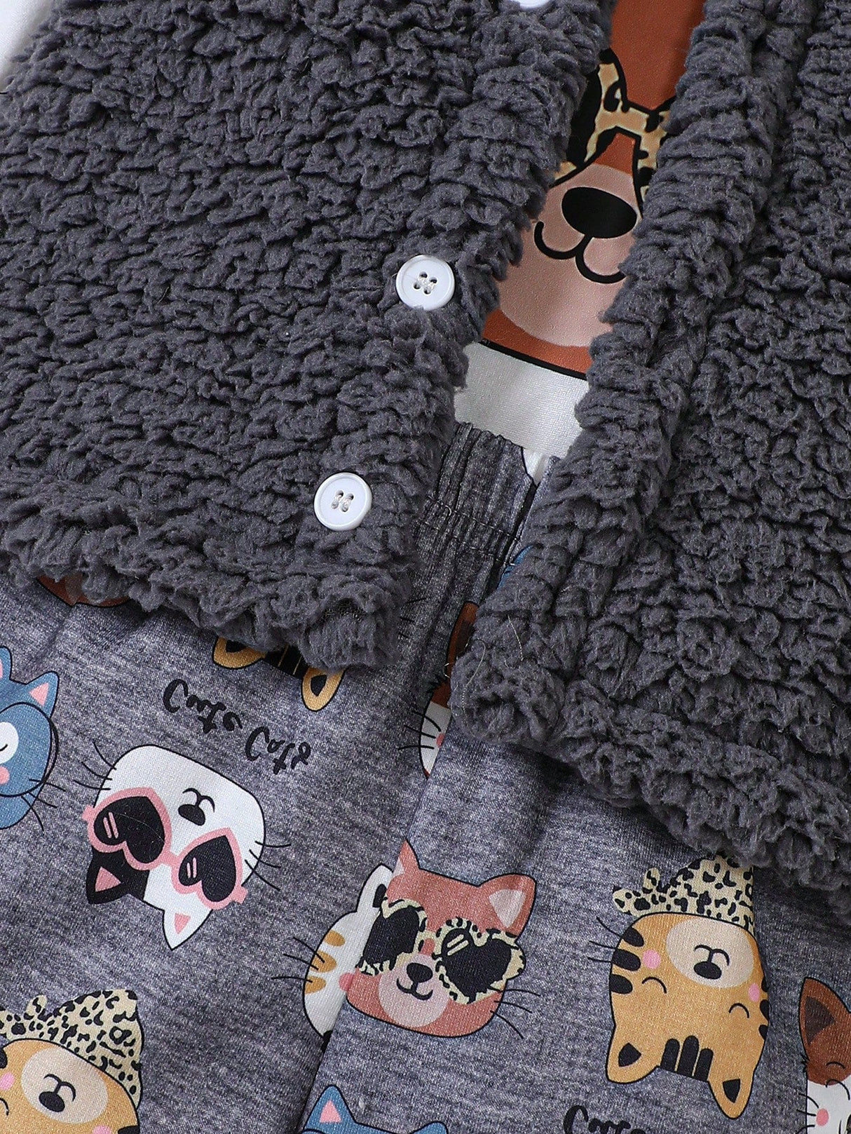 Buy SHEIN Baby Boy 3D Ear Patched Hooded Teddy Vest Coat & 1pc Cartoon Graphic Bodysuit & 1pc Pants in Pakistan