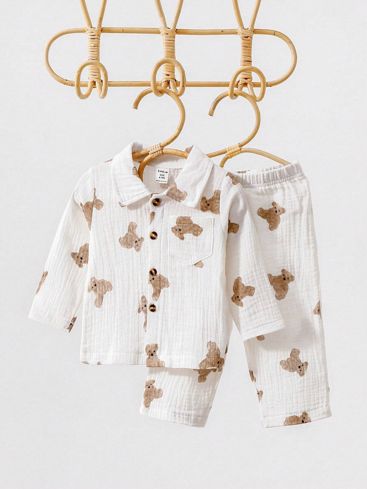 Buy SHEIN Baby Boy Cartoon Graphic Patched Pocket Shirt & Pants in Pakistan